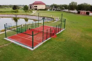overhead view of standard turf artificial grass padel court