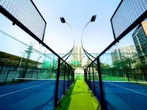 blue padel court