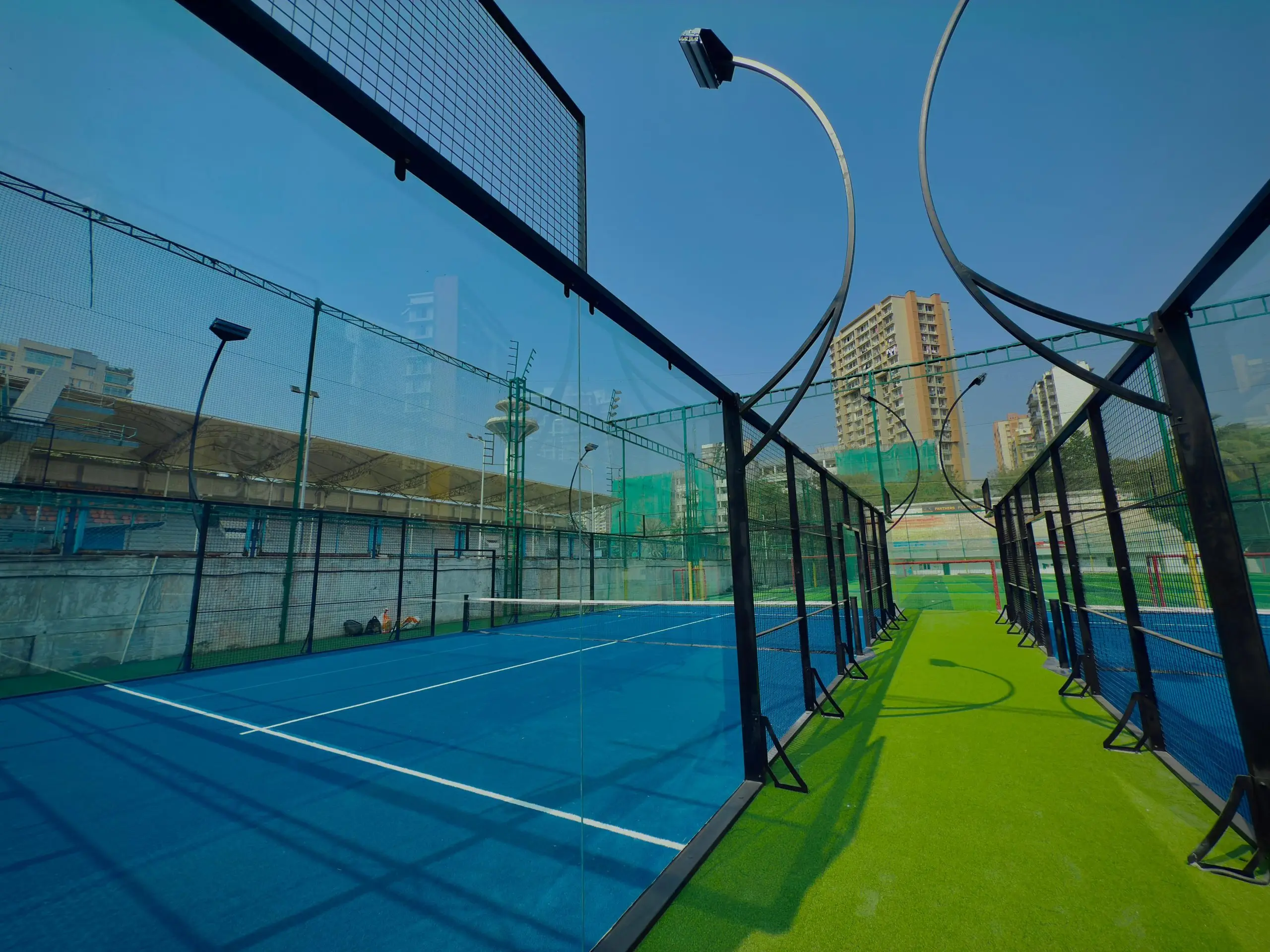 blue padel court